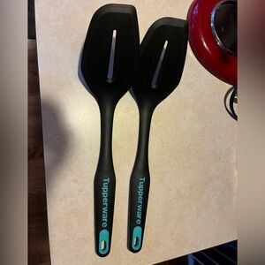 Tupperware Black and Teal Cooking Spatulas